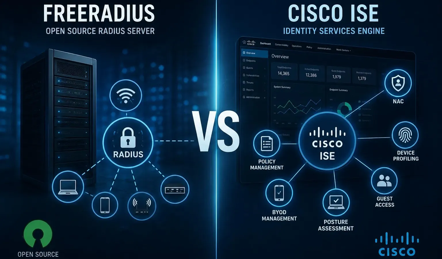 Freeradius vs Cisco ISE comparison 1